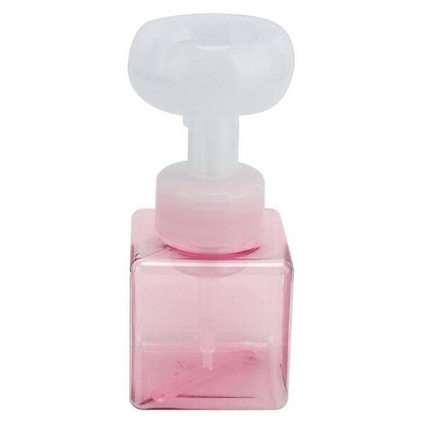 250ml Foam Pump Bottle Portable Refillable Reusable FlowerShaped Liquid Soap Dispenser(Transparent Pink )