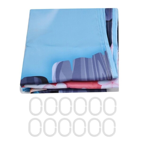 Summer Cool Curtain with Hook Waterproof Shower Curtain for Bathroom Home Bathtub180x200cm