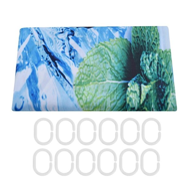 Bathroom Curtain with Hook Waterproof Elastic Hanging Shower Curtain for Home Bathtub180x180cm