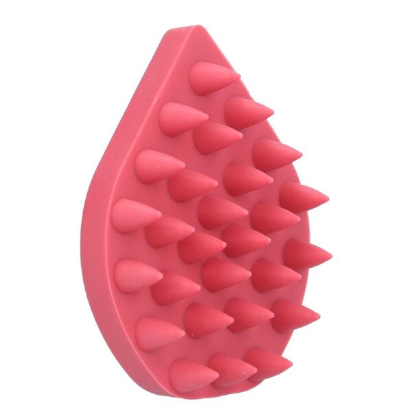 Shampoo Massage Brush Silicone Scalp Brush Hair Massager Bathing Shower Hair Cleaning CombRed
