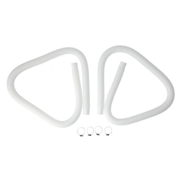 2Pcs Pool Pump Hose Replacement Leakproof Elastic Filter Pump Tube with Fixed Buckle