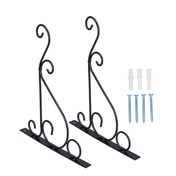 Outdoor Hanging Brackets Durable Steel Wall Hook for Bird Feeder Lanterns with Screws
