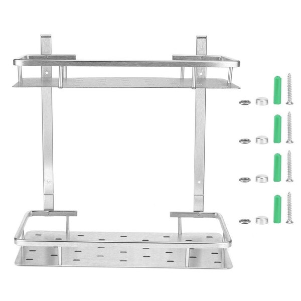 Space Aluminum Bathroom Shelf RustProof Shower Rack Kitchen Storage Basket for Home