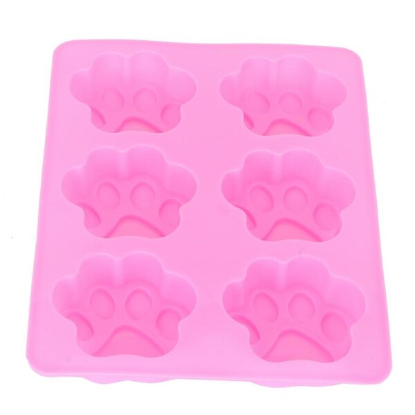 6Grid Pink Cat Claw Shaped Mold Cartoon DIY Hand Made Cake Chocolate Bread Mould for Baking
