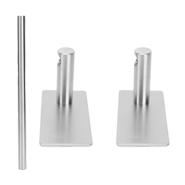 Stainless Steel SelfAdhesive Towel Bar with Base Bathroom Kitchen Towel Rack for Home