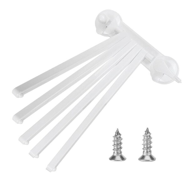 5 Arm Towel Holder Rotating Rack Wall Mounted Towel Hanger for Home Bathroom Kitchen