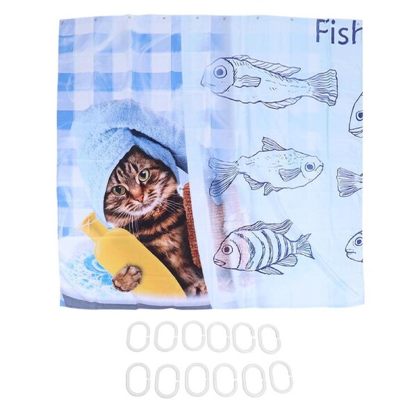 Shower Curtain with 12 Hooks Waterproof Shower Bath Curtain for Bathroom Decoration180x180 cm
