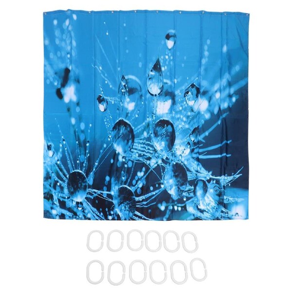 Shower Curtain with 12 Hooks Waterproof Shower Bath Curtain for Bathroom Decoration150x180 cm