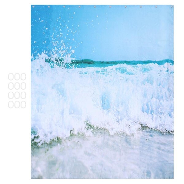 Free Punch Shower Curtain with Hook Waterproof Bath Curtain for Home Bathroom Supplies180x180 cm