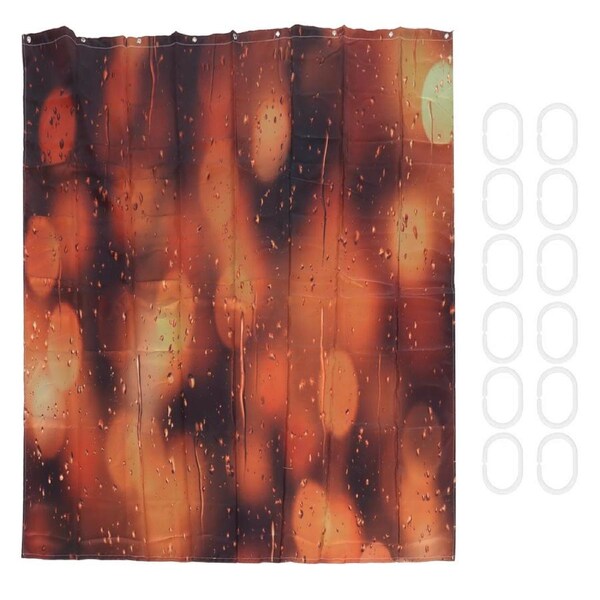 Bath Curtain with Rings Waterproof Innovative Thicken Shower Curtain for Home Bathroom150x180cm