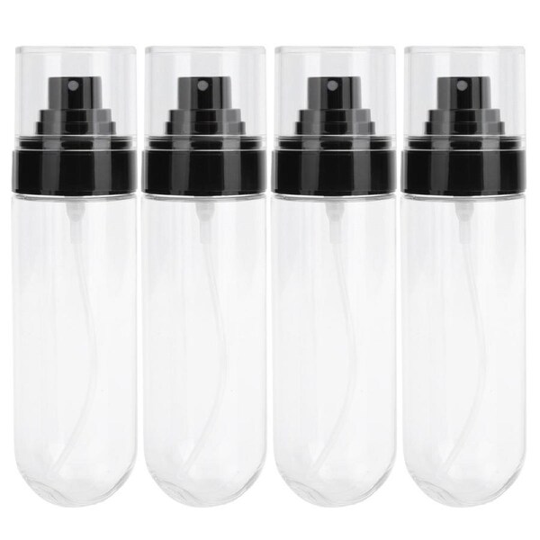 4Pcs Spray Bottles Set Mini Portable Plastic Travel Empty Refillable Container Dispenser100ml