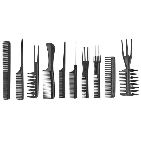 10Pcs Professional Hair Brush Comb Barber Hair Hairdressing Comb Haircare Styling Tool Set