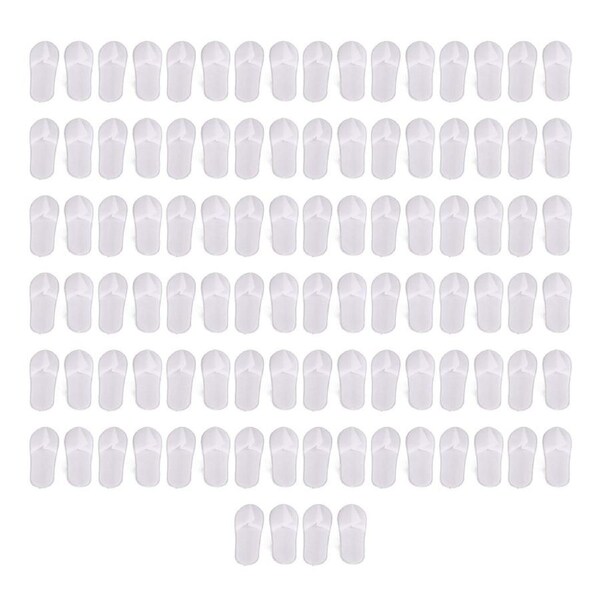 50Pair Portable Unisex Non-Slip Disposable Slippers for Home Spa Hotel Party Guest(3mm NonWoven White Board )