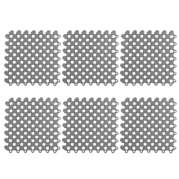 6Pcs 20x20cm NonSlip Splicing Interlocking Floor Mat for Kitchen Bathroom Shower Pool Balcony(Dark Gray )