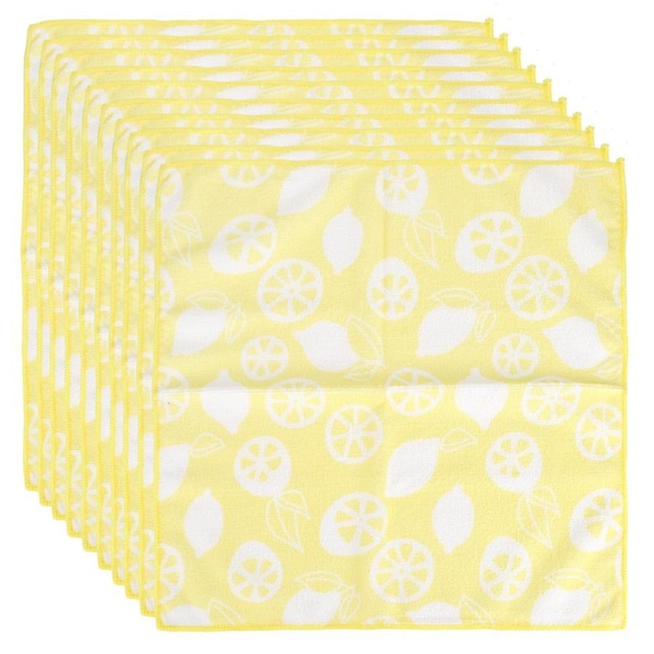 10PCS 40x40cm Fruit Pattern Reactive Printed Towel Super Absorbent Microfiber Towel Kitchen Use
