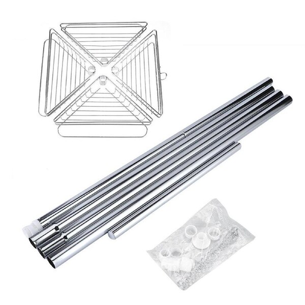 Bathroom Shower Corner Metal Tension Pole Adjustable 4 Baskets Storage Rack Shelf