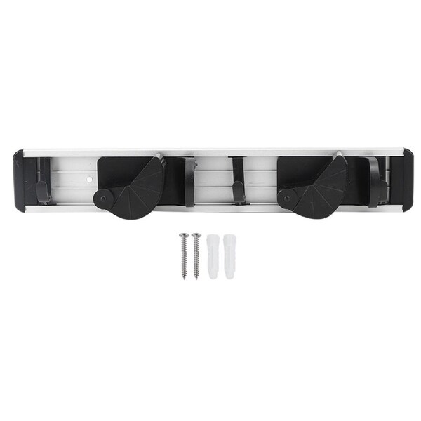 Wall Mounted Mop Broom Holder Organizer Storage Hanger Hook for Kitchen Bathroom Closet Office Garden(2 Hanger2 Hooks )