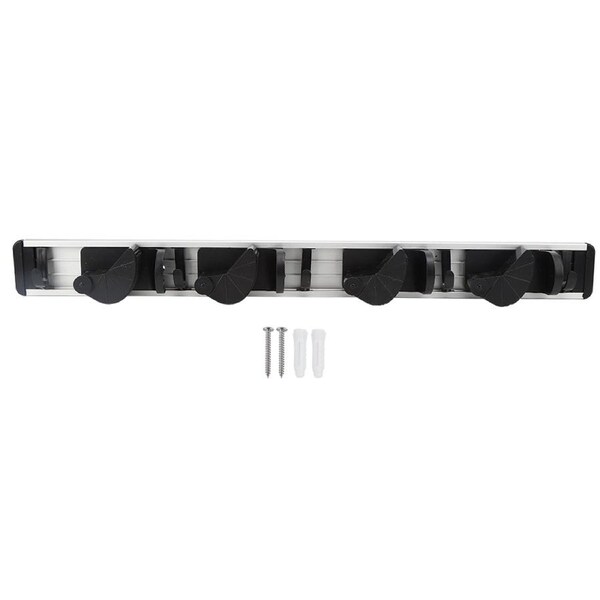 Wall Mounted Mop Broom Holder Organizer Storage Hanger Hook for Kitchen Bathroom Closet Office Garden(4 Hanger5 Hooks )