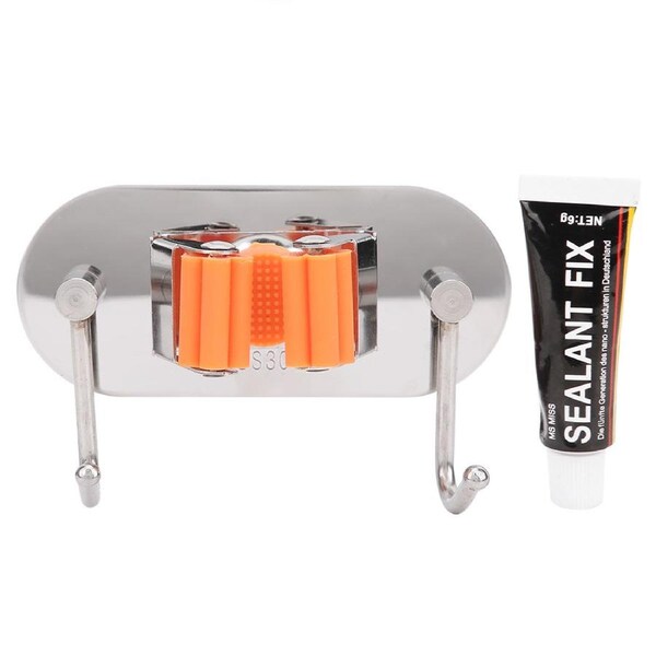 304 Stainless Steel PunchFree WallMounted Mop Broom Rack Hanger Organizer Bathroom Supplies