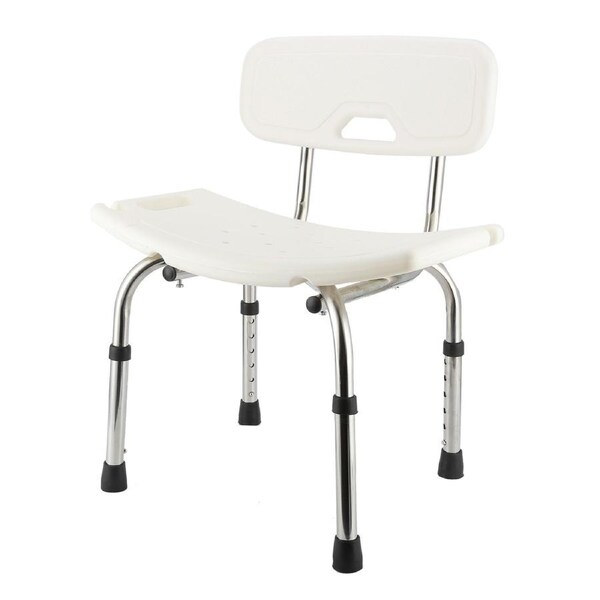 Adjustable Shower Chair Bench Portable Bath Seats Stool with Back Support for Elderly
