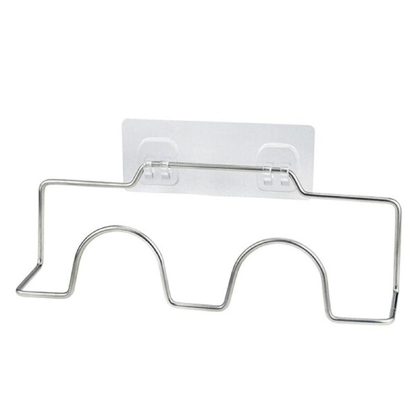 Wall Mounted Shoe Rack Stainless Steel Punch Free Shoe Organizer with Hook for Bathroom Kitchen