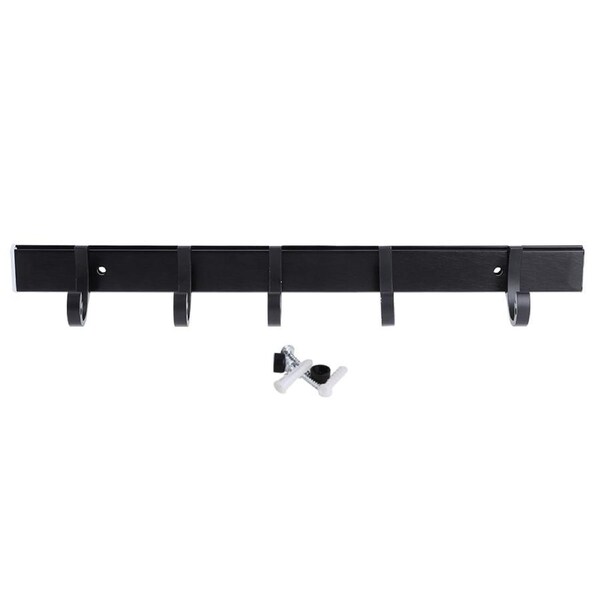 Household Bathroom Toilet Wall Mounted Space Aluminum Towel Hook Hanging Hooks Rack Black