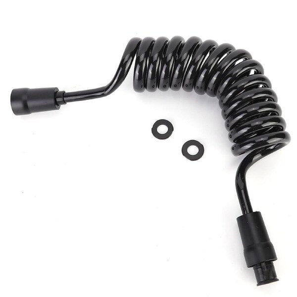 Black Household Bathroom Toilet PU Handheld Bidet Sprayer Spring Tube Hose Accessory