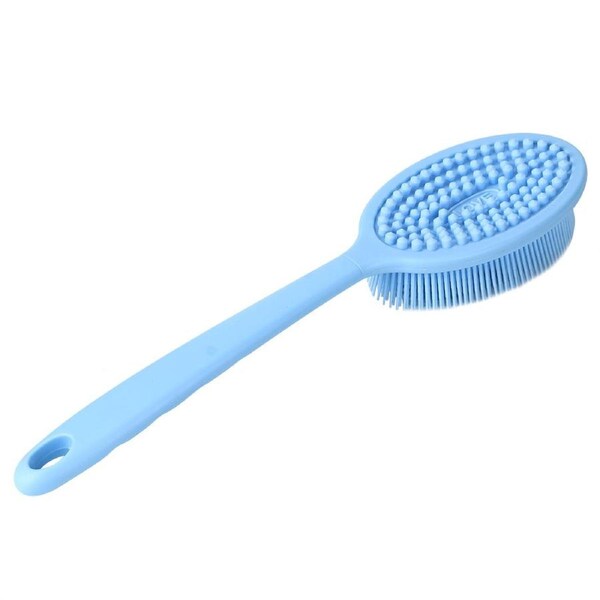 Household Multi Functional Long Handle Silicone Cleaning Shower Bath Brush Kitchen Dish Brush(Blue )