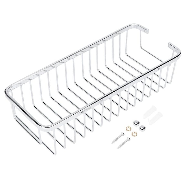 Stainless Steel Wall Mounted Shampoo Conditioner Holder Storage Basket Shelf Organizer Bathroom KitchenStainless Steel 30cm