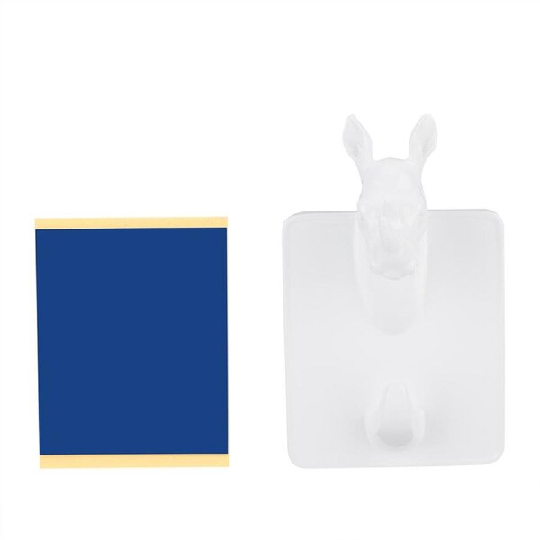 Animal Heads Wall Hanging Hooks Resin Coats Hangers Decorations Key Holder Gifts(Rhinoceros)