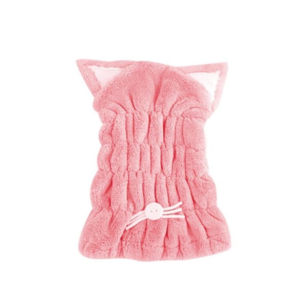 Quick dry Twist Towel HAir drying Wrapped Dry Hair Hat Bathing Pool Wrap (Pink)