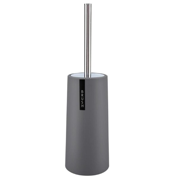 Toilet Brush With Holder Duty Stainless Steel Upgraded Handle Scrubber Cleaner Set(Gray)
