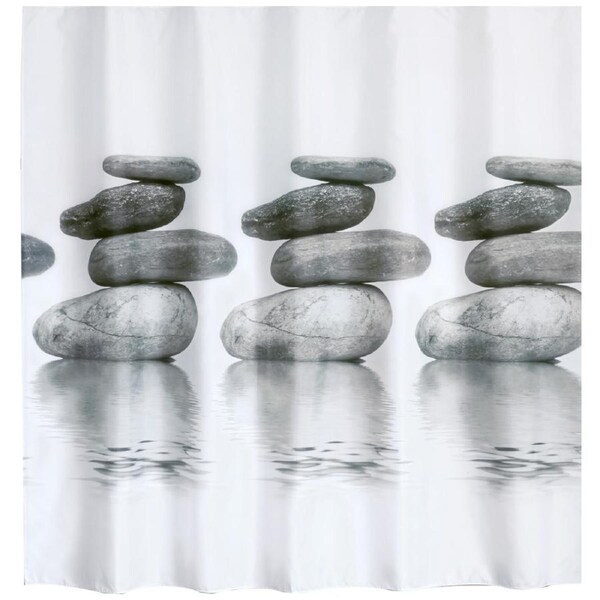 Gray Stone Shower Curtain Waterproof Mildew Proof Bath Curtain with Hanging Hooks #3