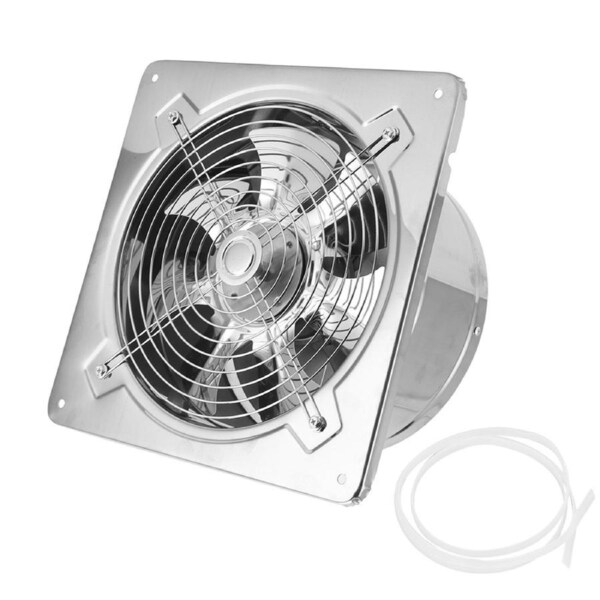100W Exhaust Fan 410 Stainless Steel Diameter 9.8in Through Wall Bathroom Exhaust Fan for Garage Kitchen Warehouse