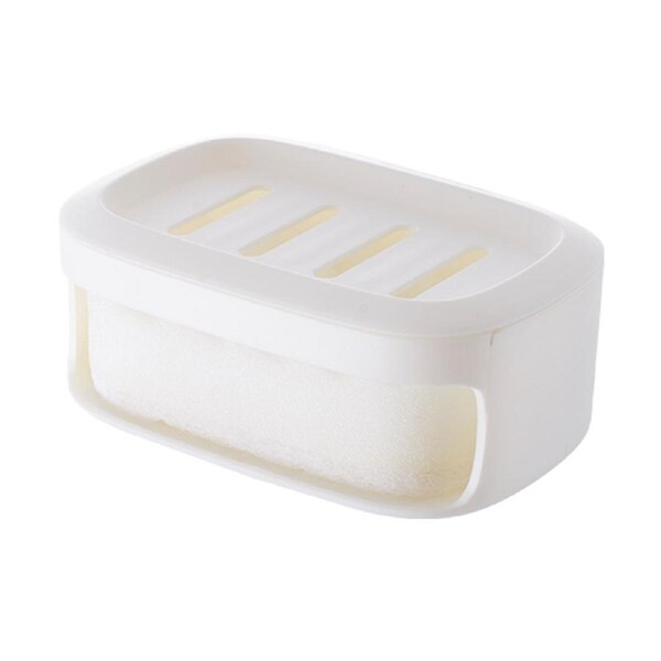 Nail free Wall Hanging Soap Case Holder Soap Container Self Draining for Bathroom Kitchen 02#