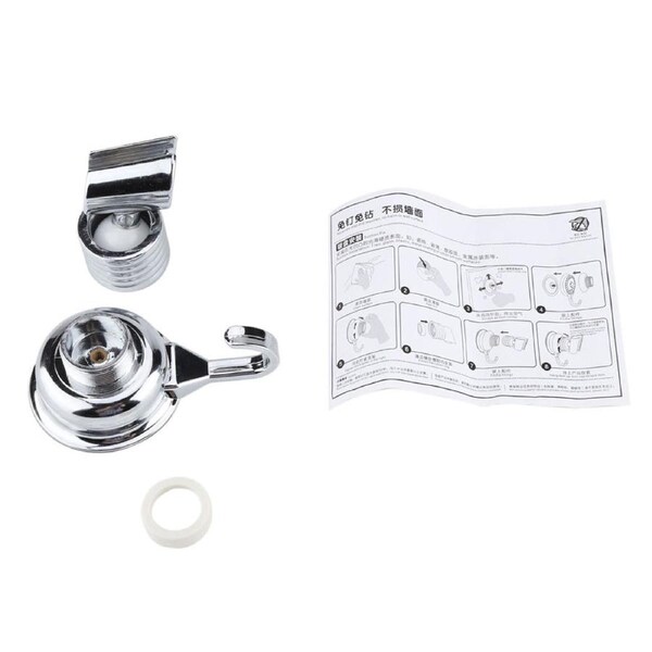Strong Suction Cup Adjustable Shower Head Holder with Towel Hook Bathroom Wall Mount Bracket