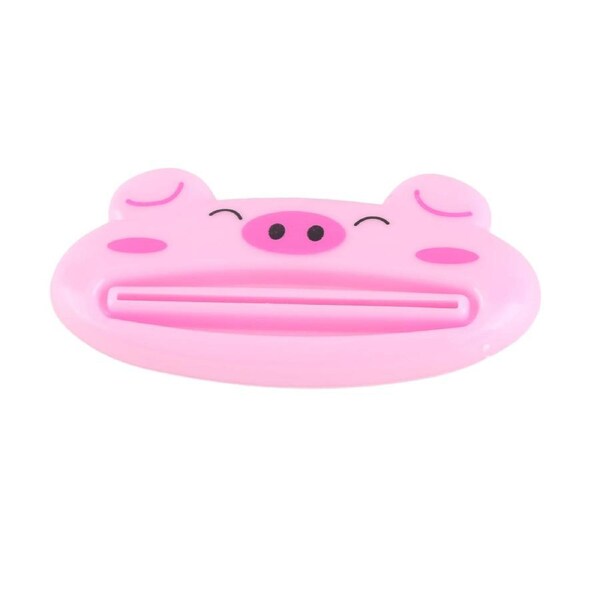 Cartoon Animal Shaped Plastic Toothpaste Dispenser Tube Squeezer Rolling Holder(Pig)