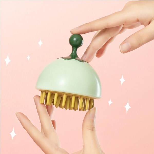 Scalp Brush Head Massage High Elasticity Fast Foaming Stimulate Blood Circulation Scalp Massager for Men Women Shampoo Green