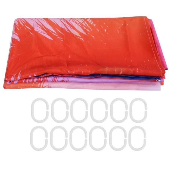 Shower Curtain Waterproof Thick Polyester PunchFree Curtain with Hook for Bathroom(180x180cm )