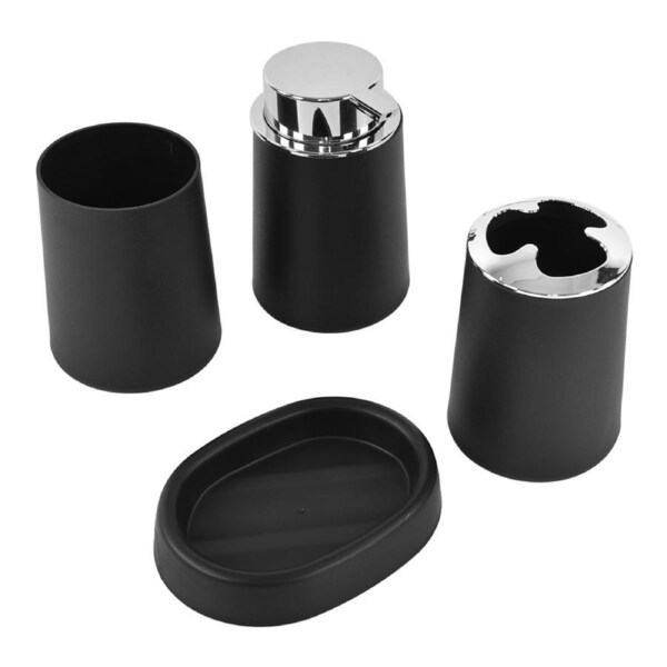 Bathroom Set Multifunction Simple Practical Feel Comfortable Stainless Steel Bathroom AccessoriesBlack