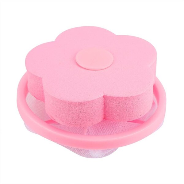 Washing Machine Hair Remover Removal Device Floating Filter Mesh Bag Flower-shaped Ball Red