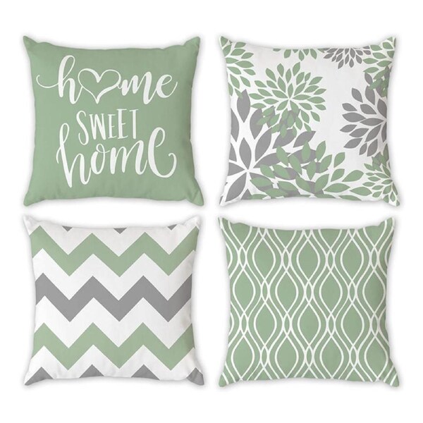 Catzon 4 Pcs Modern Throw Pillow Covers Geometric Flower Pattern for Couch-12