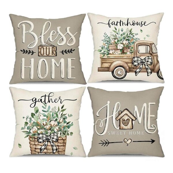 Catzon 4 Pcs Decorative Throw Pillow Covers with HD Printing for Home Decor-31