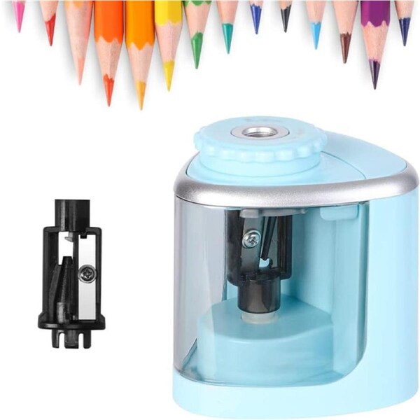 Catzon Electric Pencil Sharpener Battery Operated for NO.2 Colored Pencils 6-8mm-Blue