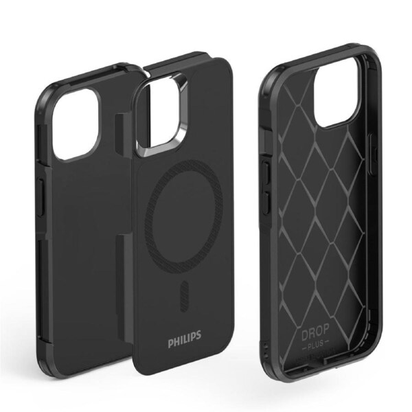 2 PCS Philips iPhone 15 Pro Max Armor Magnetic Case with MagSafe - Black DLK6123B