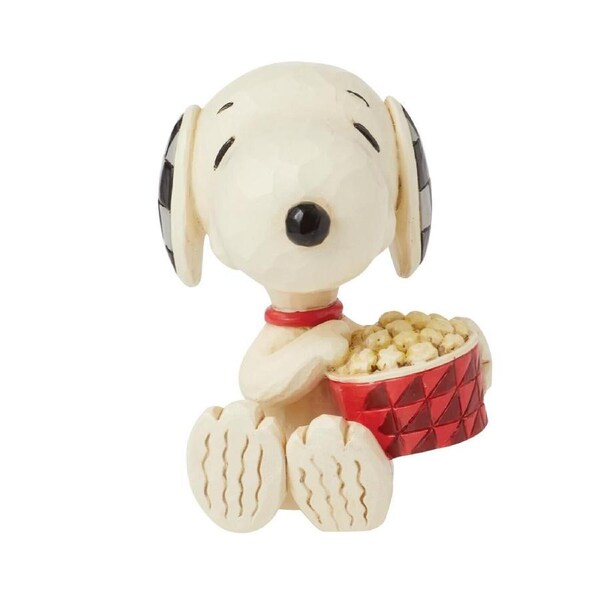 Peanuts by Jim Shore Figurine Mini 7cm Snoopy Eating Popcorn, Whitehill 6016278