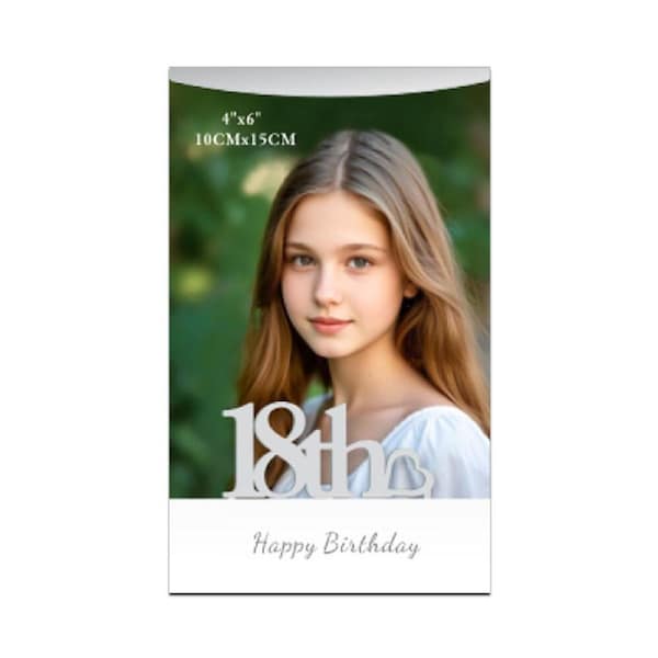The Russell Collection Photo Frame 4x6 Shadow 18th Birthday, Whitehill HP-SH418