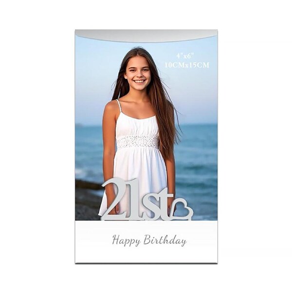 The Russell Collection Photo Frame 4x6 Shadow 21st Birthday, Whitehill HP-SH421