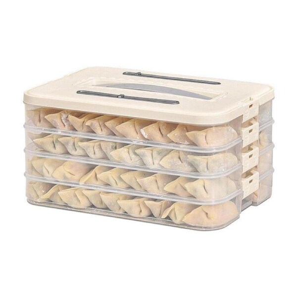 4 Layer Dumpling Box Kitchen Refrigerator Storage Container Frozen Food Crisper
