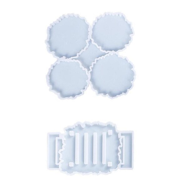 2X Coaster Stand Epoxy Resin Mold Cup Mat Holder Silicone Mould Diy Crafts Tool